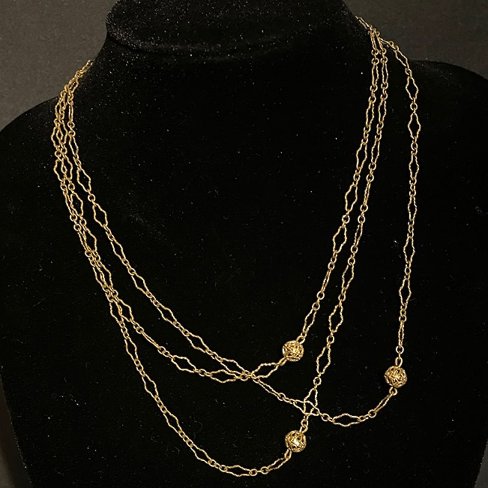 Vintage Filigree Brass Necklace
